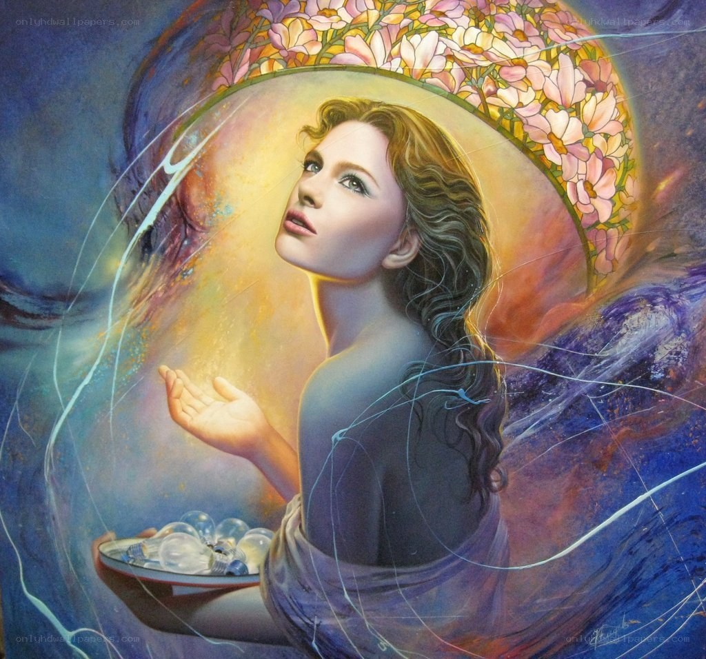 woman with light bulbs