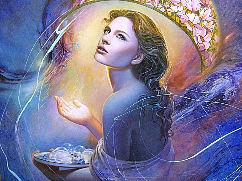 woman with light bulbs