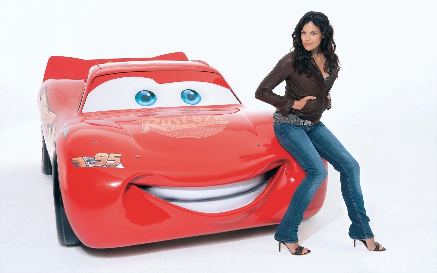 Woman with Lightning McQueen