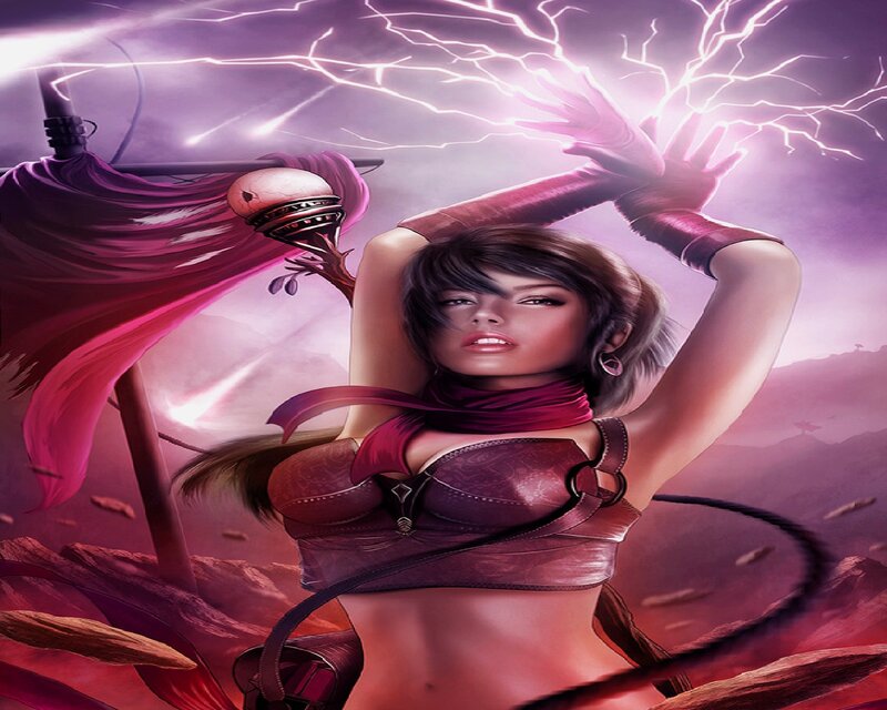 Woman with Lightning Powers — Purple