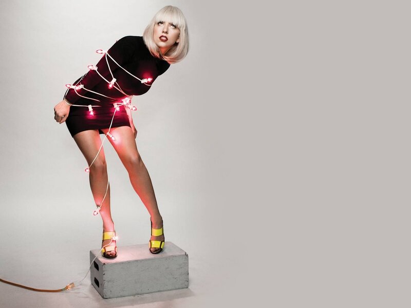 Woman with Lights — White, Dramatic