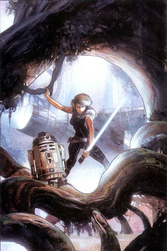 Woman with Lightsaber — Black, Dramatic