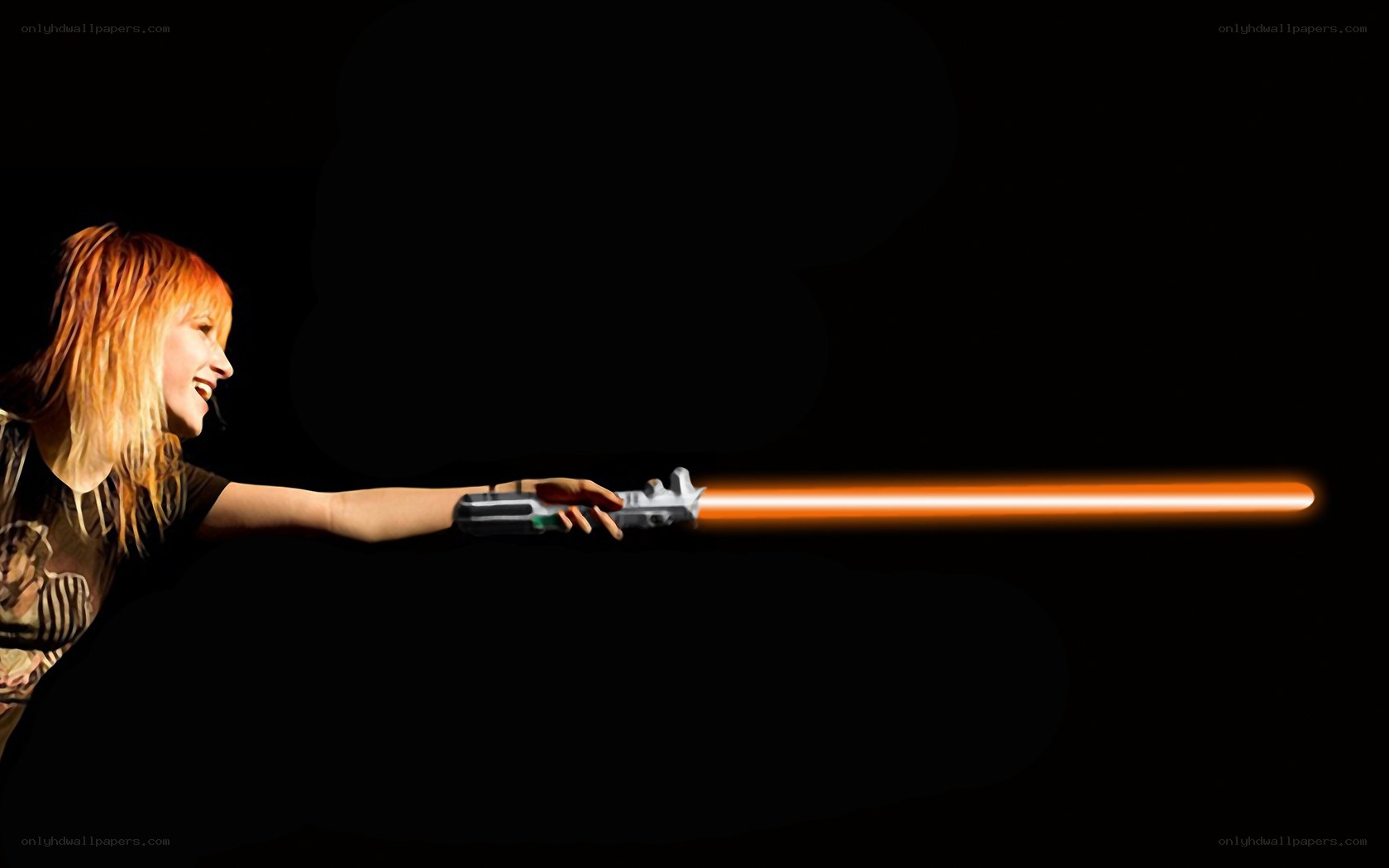woman with lightsaber