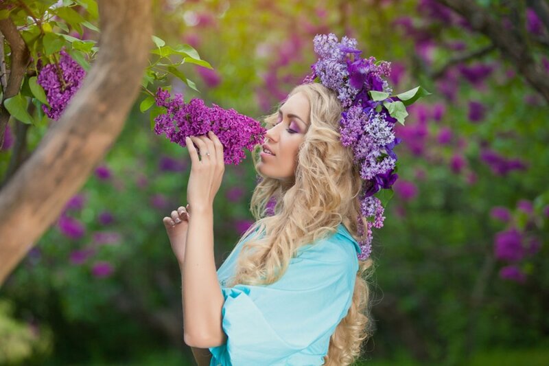 Woman with Lilac Crown — Purple