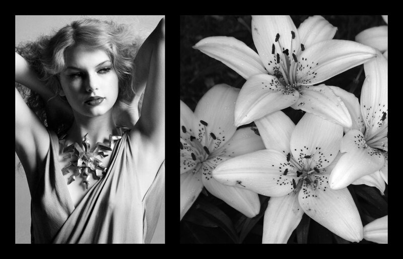 Woman with Lilies — Black