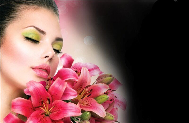 Woman with Lilies — Pink, Serene