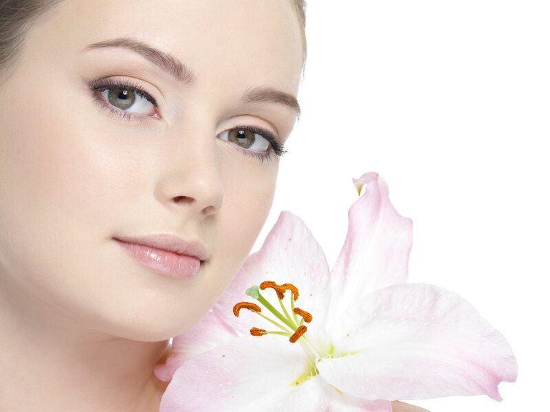 Woman with Lily Flower — White, Serene