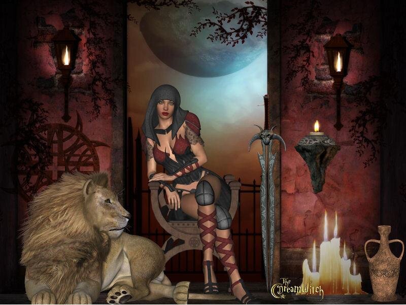 Woman with Lion and Sword