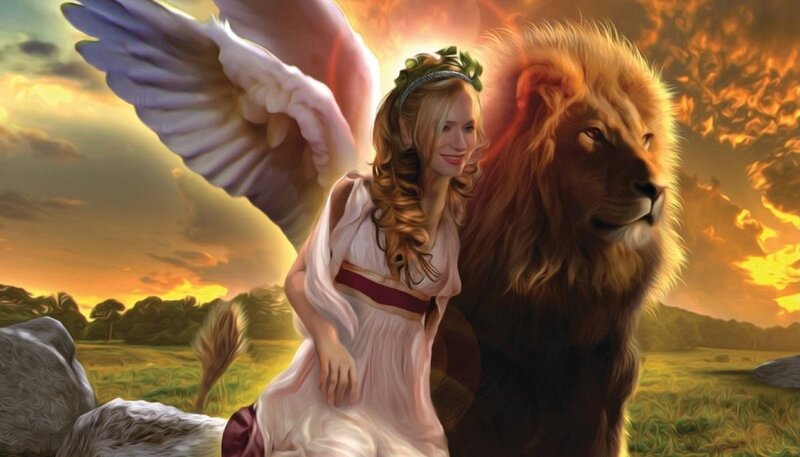 Woman with Lion and Wings