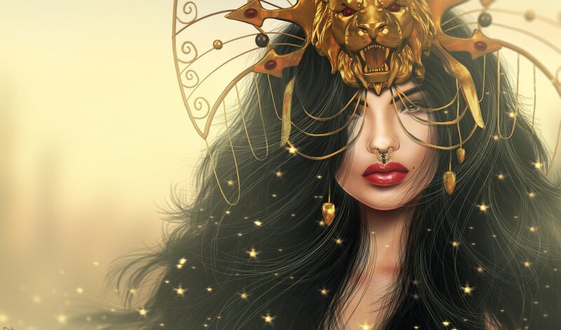 Woman with Lion Crown