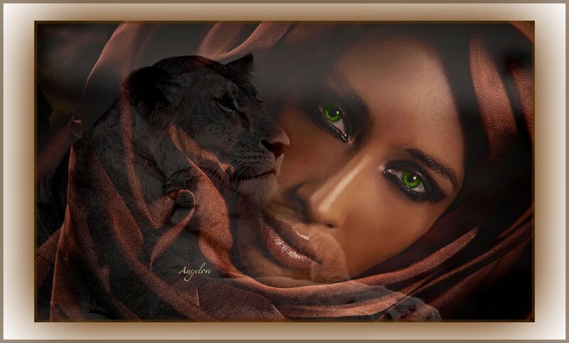 Woman with Lion Cub — Brown