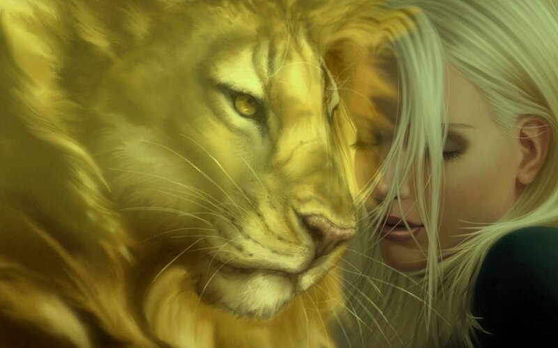woman with lion face