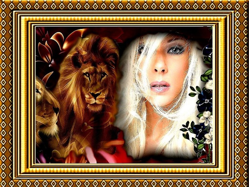 Woman with Lion — Gold