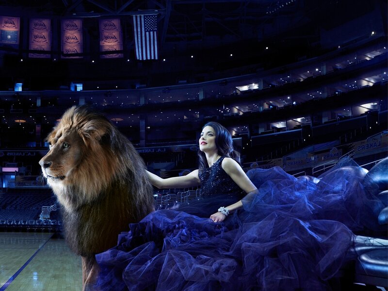 Woman with Lion in Arena