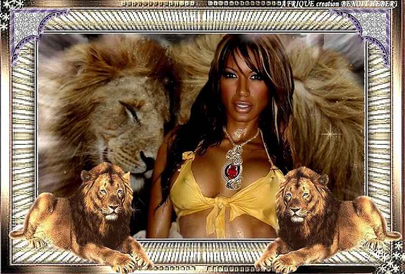 Woman with Lions — Yellow