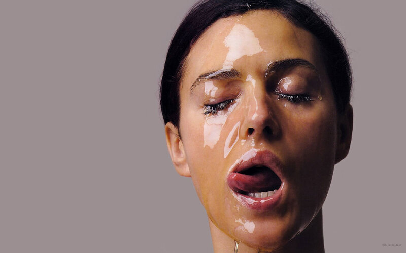 woman with liquid on face