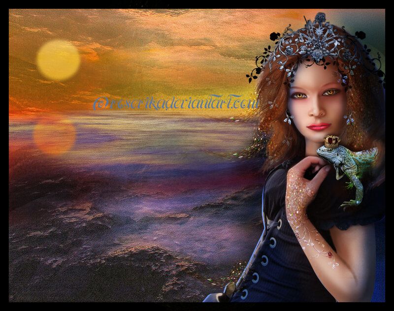 Woman with Lizard