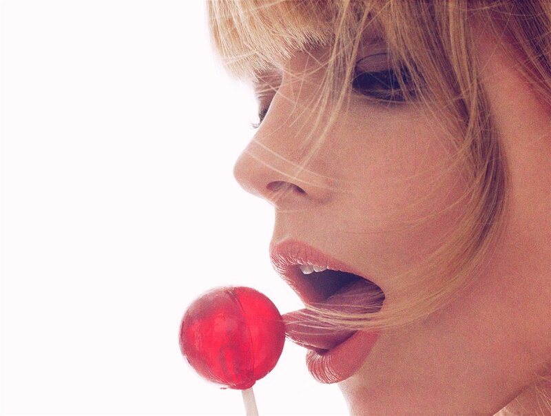 Woman with Lollipop — Red, Sensual