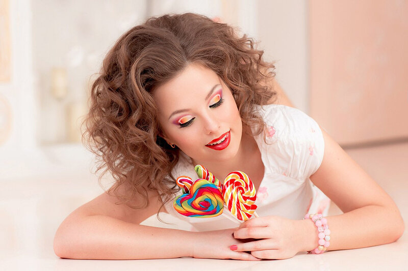 Woman with Lollipops