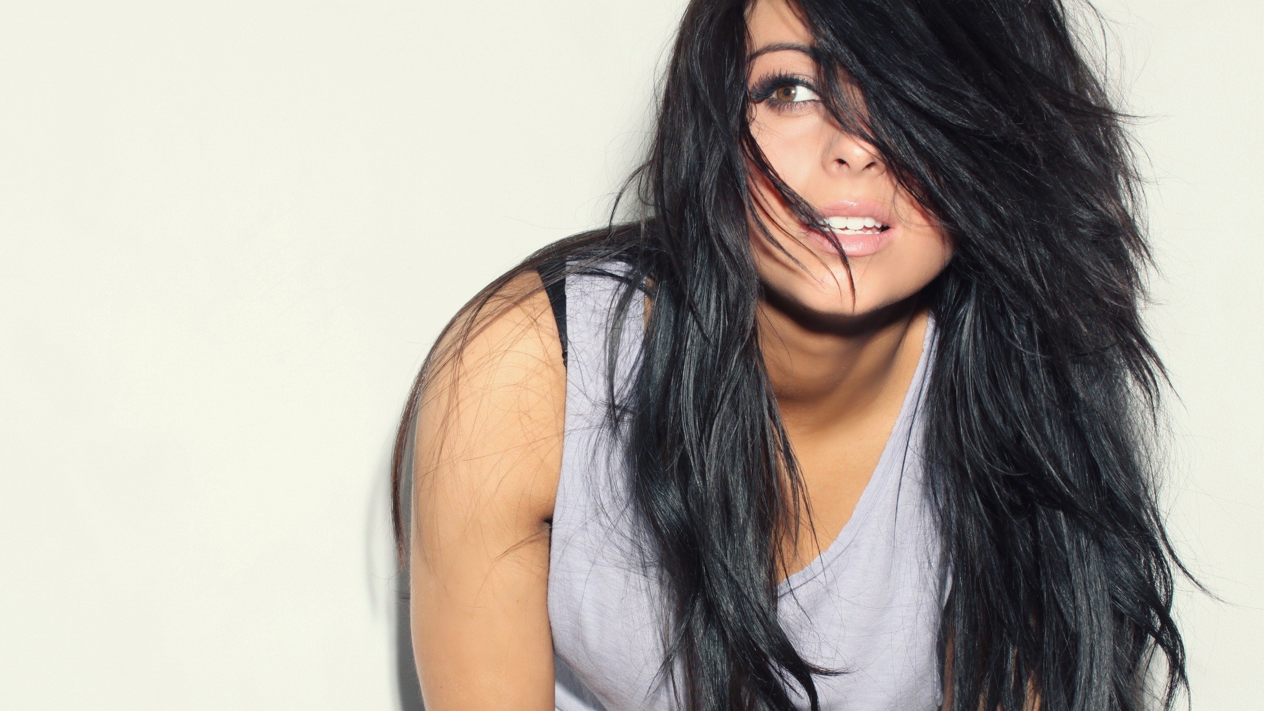 woman with long black hair