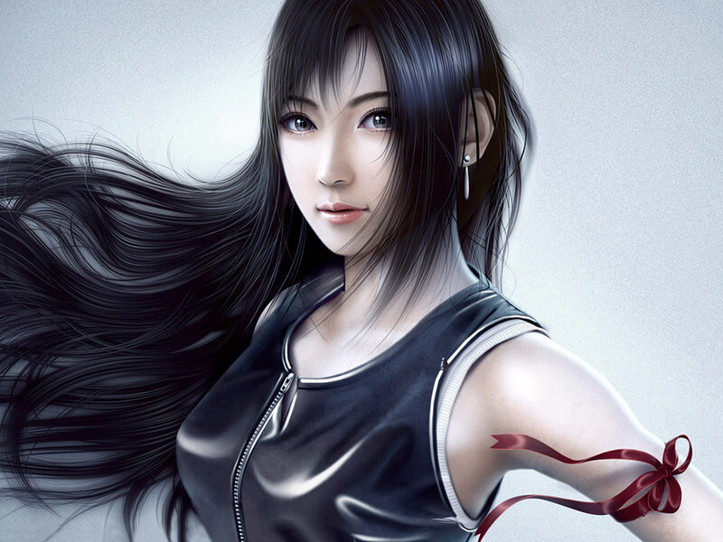 Woman with Long Black Hair — Calm, Digital Art