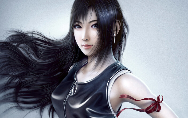 Woman with Long Black Hair — Digital Art