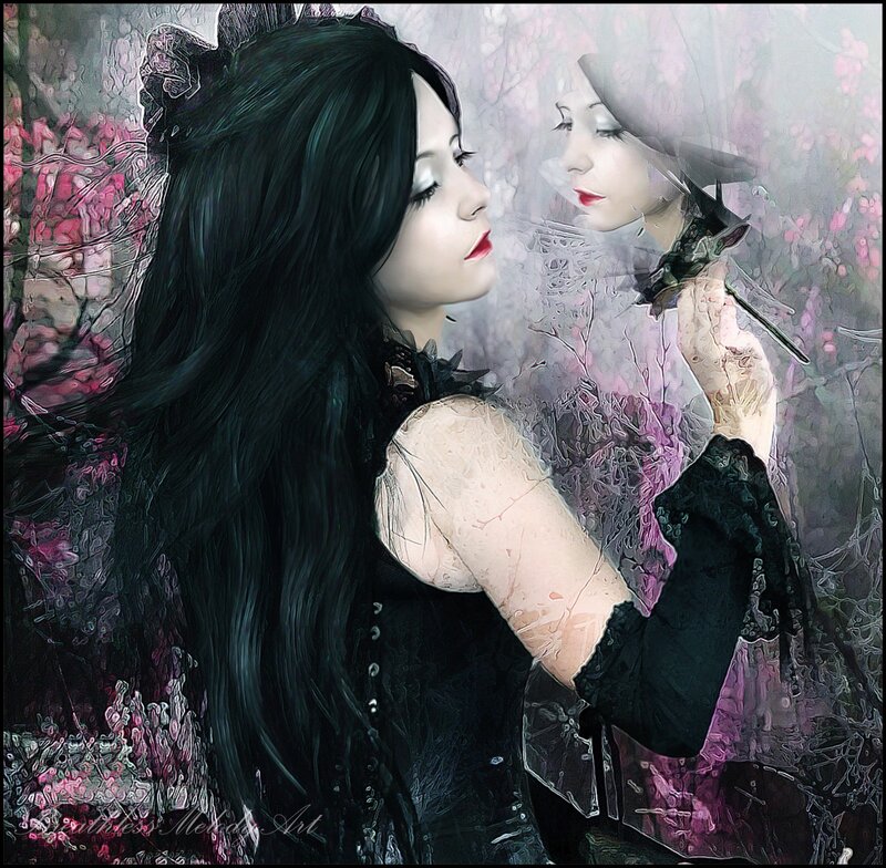 Woman with Long Black Hair — Dreamy, Digital Art