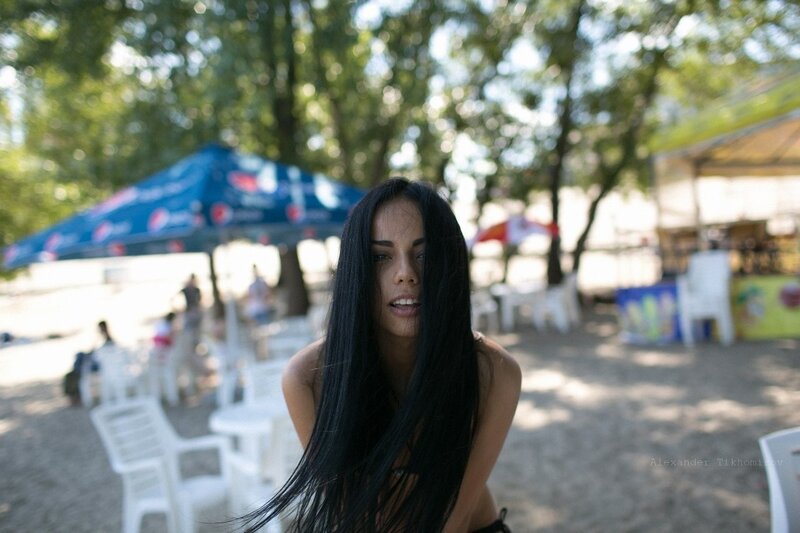 Woman with Long Black Hair — Outdoor, Afternoon