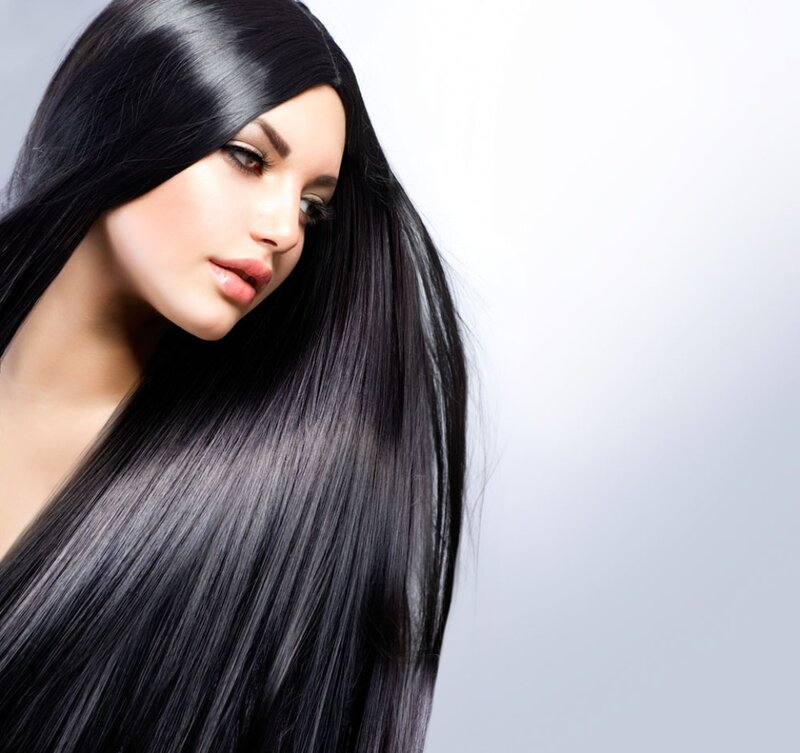 Woman with Long Black Hair — Serene, Photograph