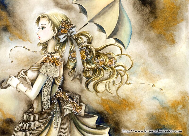 Woman with Long Blonde Hair — Beige, Dramatic