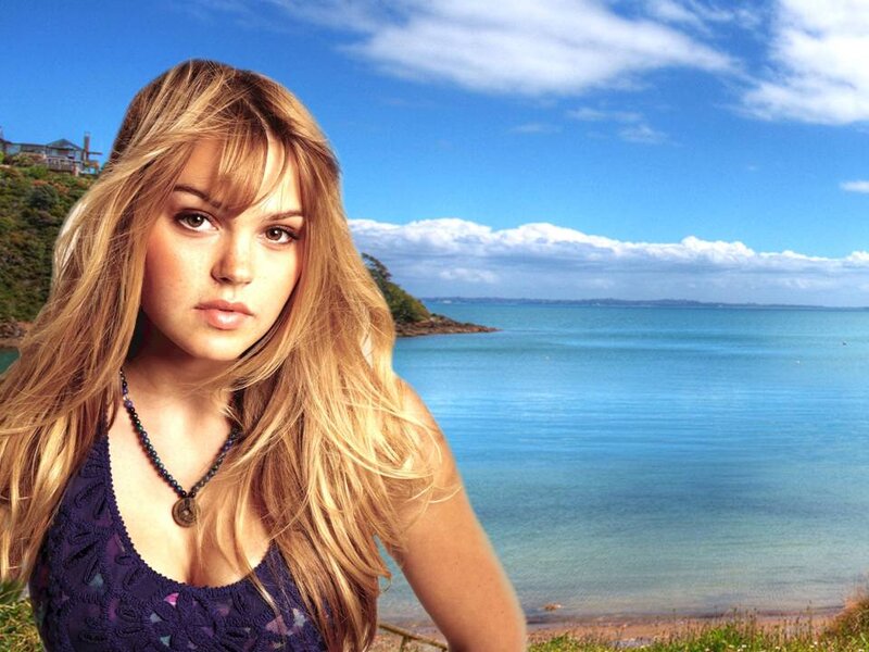 Woman with Long Blonde Hair — Blue, Serene, Afternoon