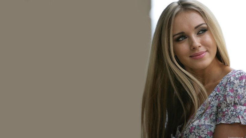 Woman with Long Blonde Hair — Brown, Calm, Photograph