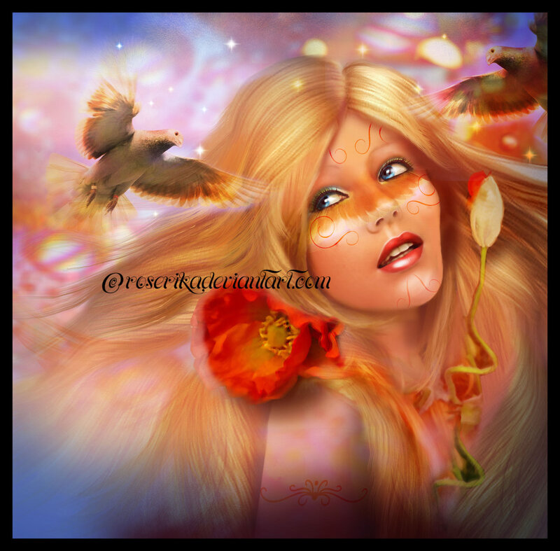 Woman with Long Blonde Hair — Gold, Dreamy