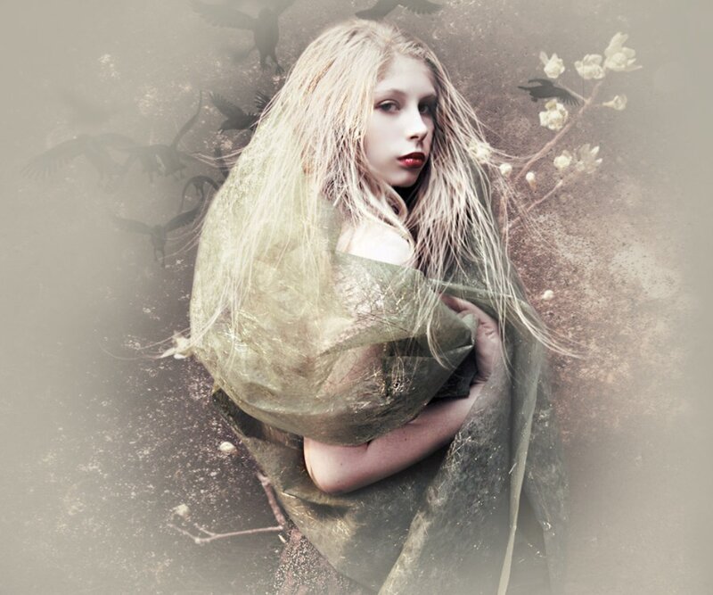 Woman with Long Blonde Hair — Gray, Melancholic