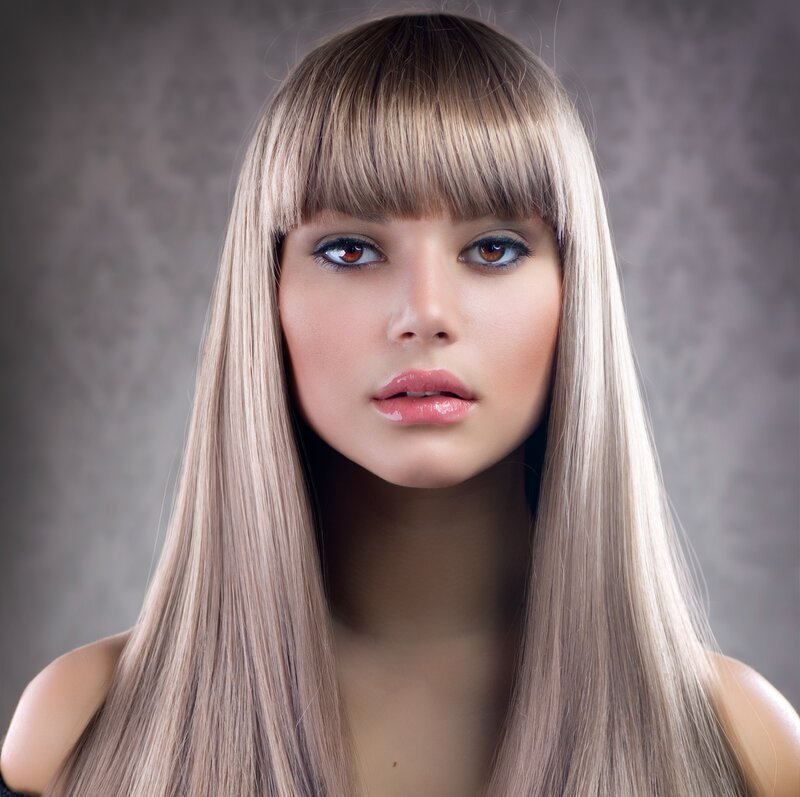Woman with Long Blonde Hair — Neutral, Photograph, Bangs