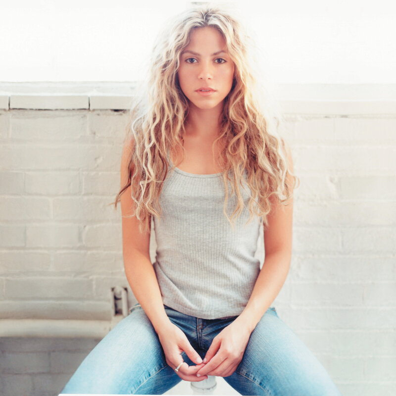 Woman with Long Blonde Hair — White, Calm, Photograph, Brick Wall