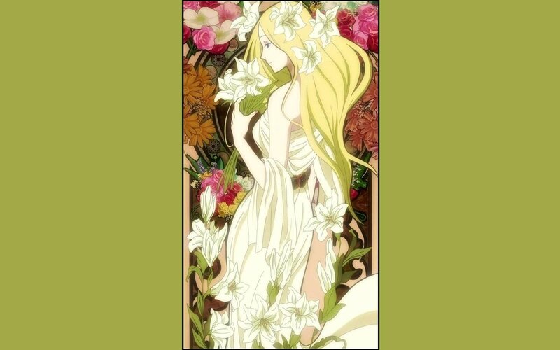 Woman with Long Blonde Hair — Yellow, Serene, Anime