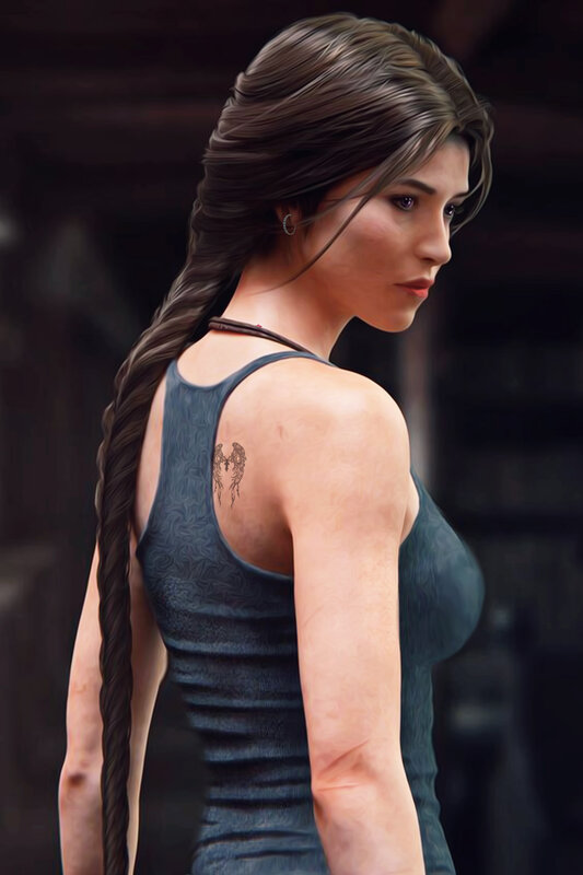 Woman with Long Braid — Brown