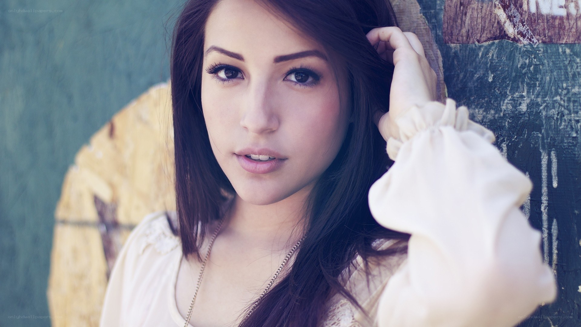 woman with long brown hair