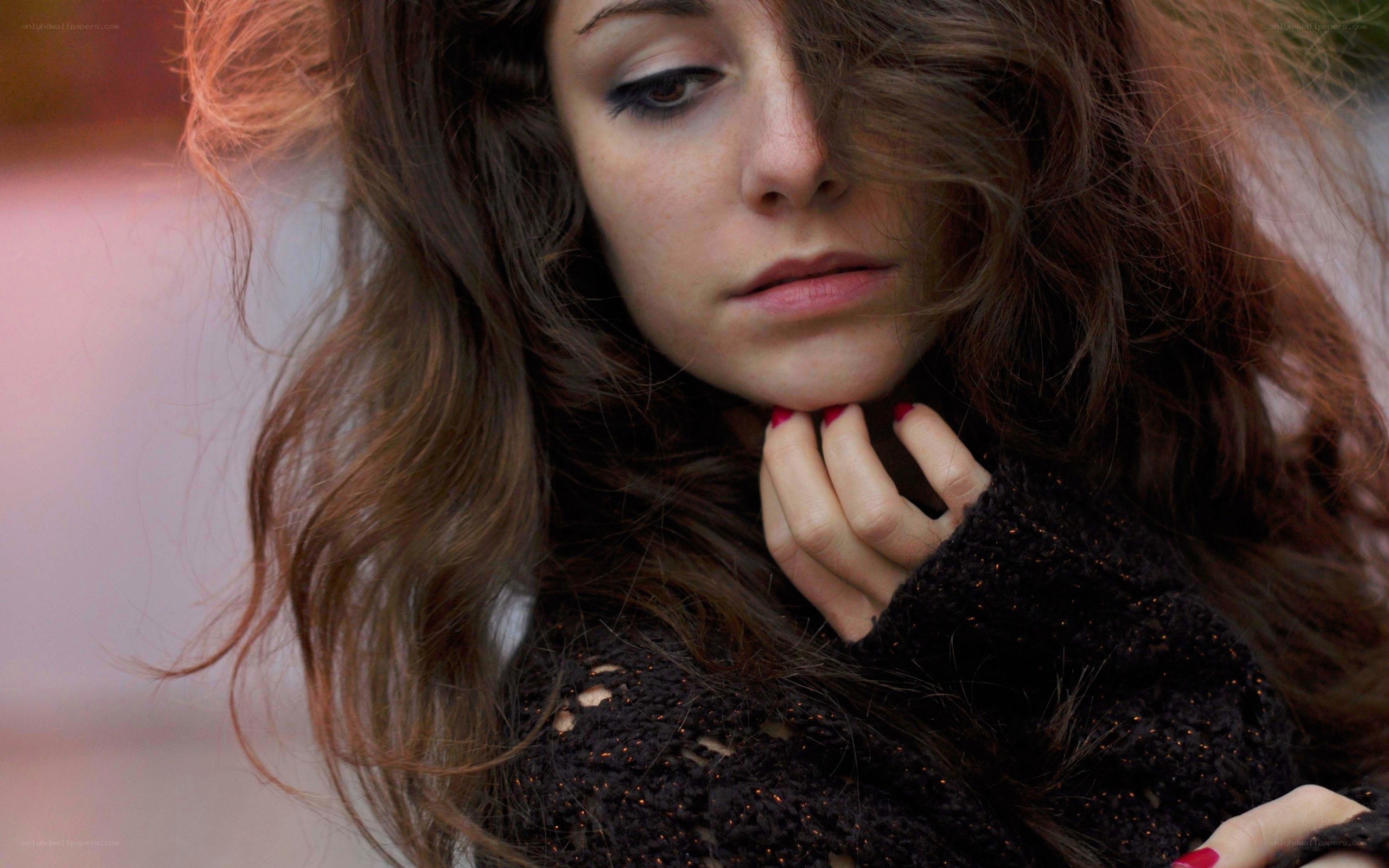 woman with long brown hair