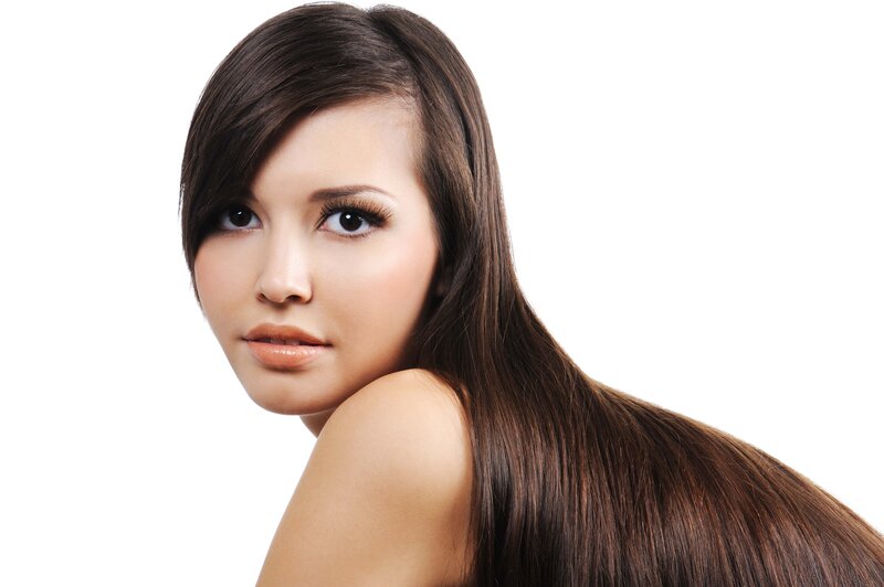 woman with long brown hair