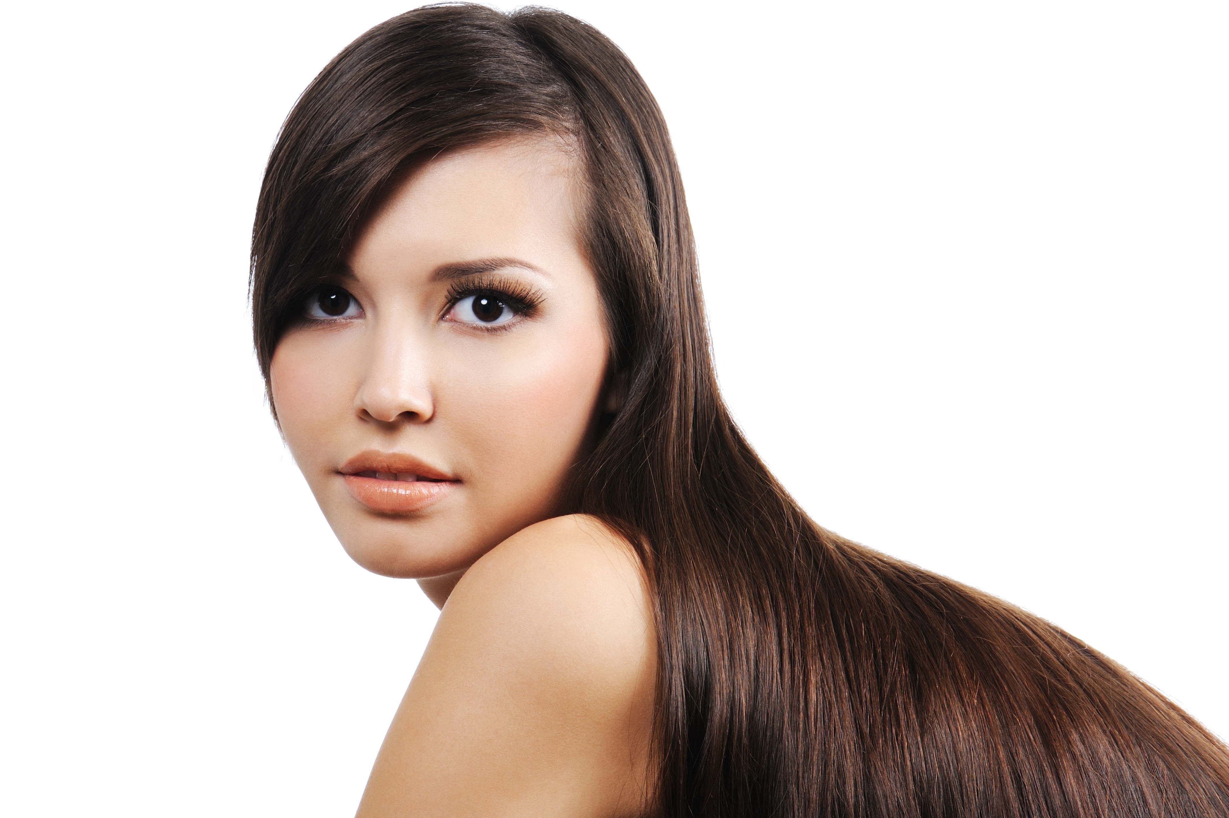 woman with long brown hair