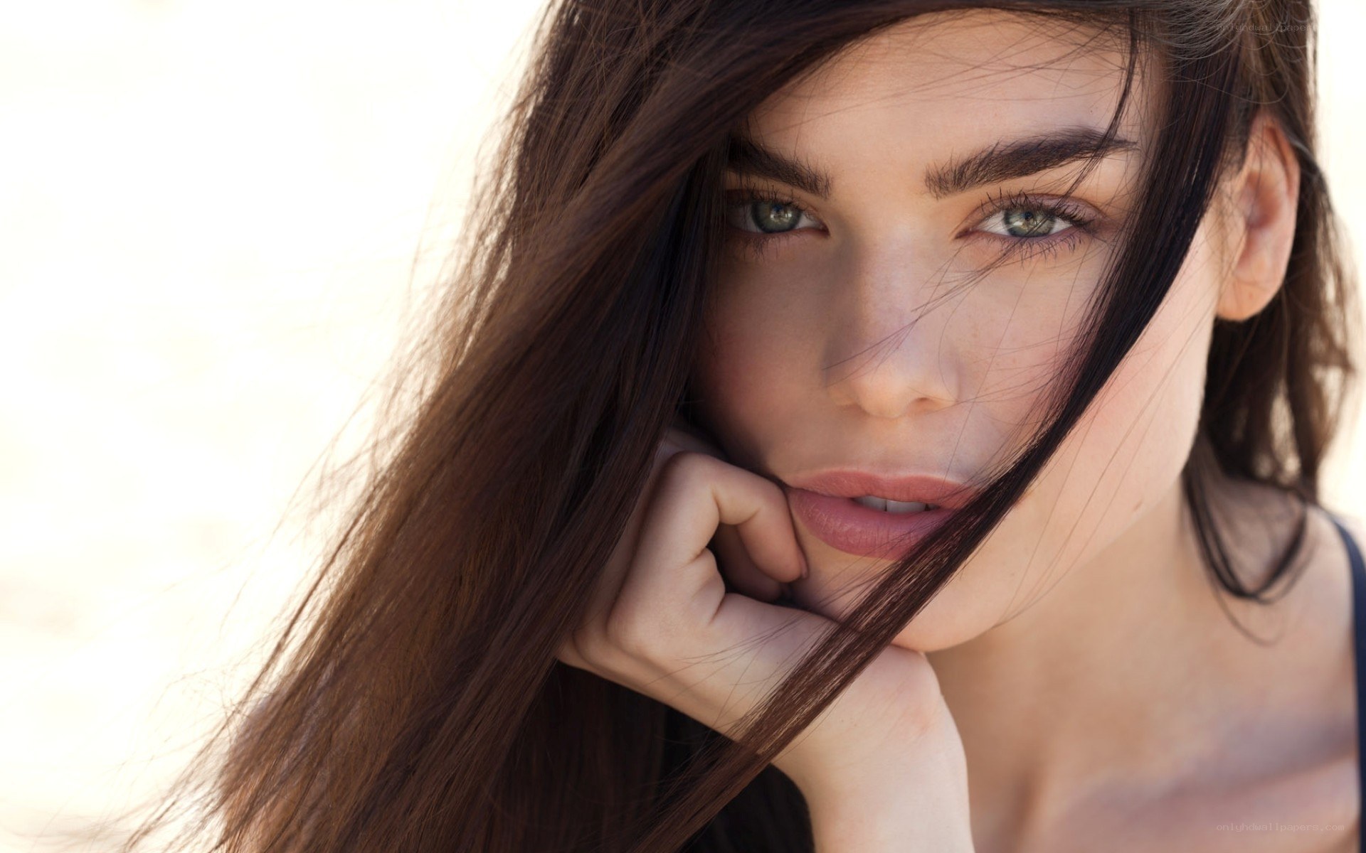 woman with long brown hair