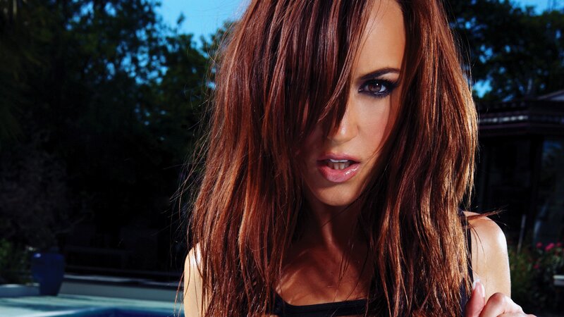woman with long brown hair