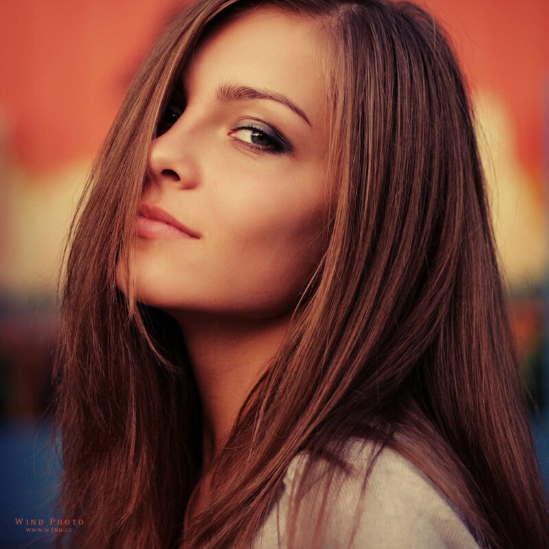 woman with long brown hair