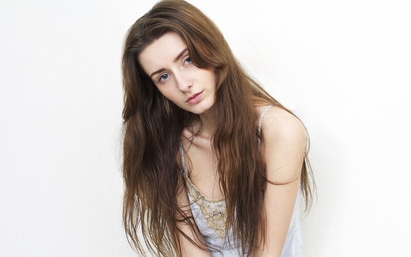 woman with long brown hair
