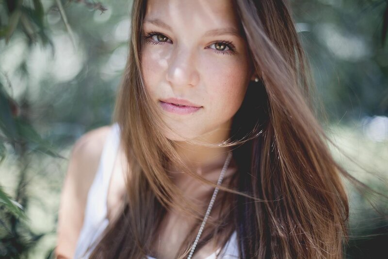 woman with long brown hair