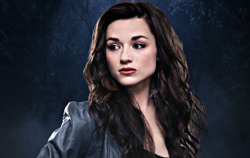 Woman with Long Brown Hair — Black, Dramatic, Photograph, Leather Jacket