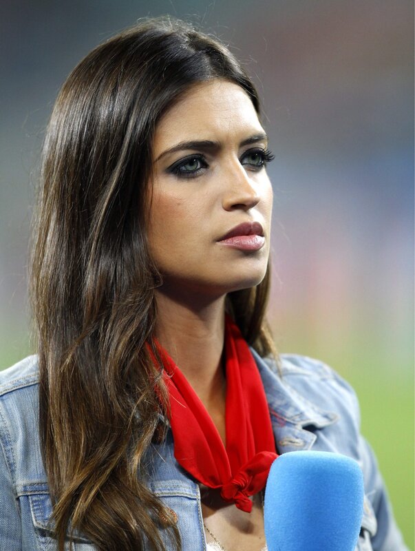 Woman with Long Brown Hair — Blue, Serious, Photograph, Microphone