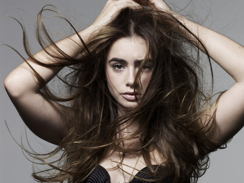 Woman with Long Brown Hair — Dramatic, Photograph, Arms